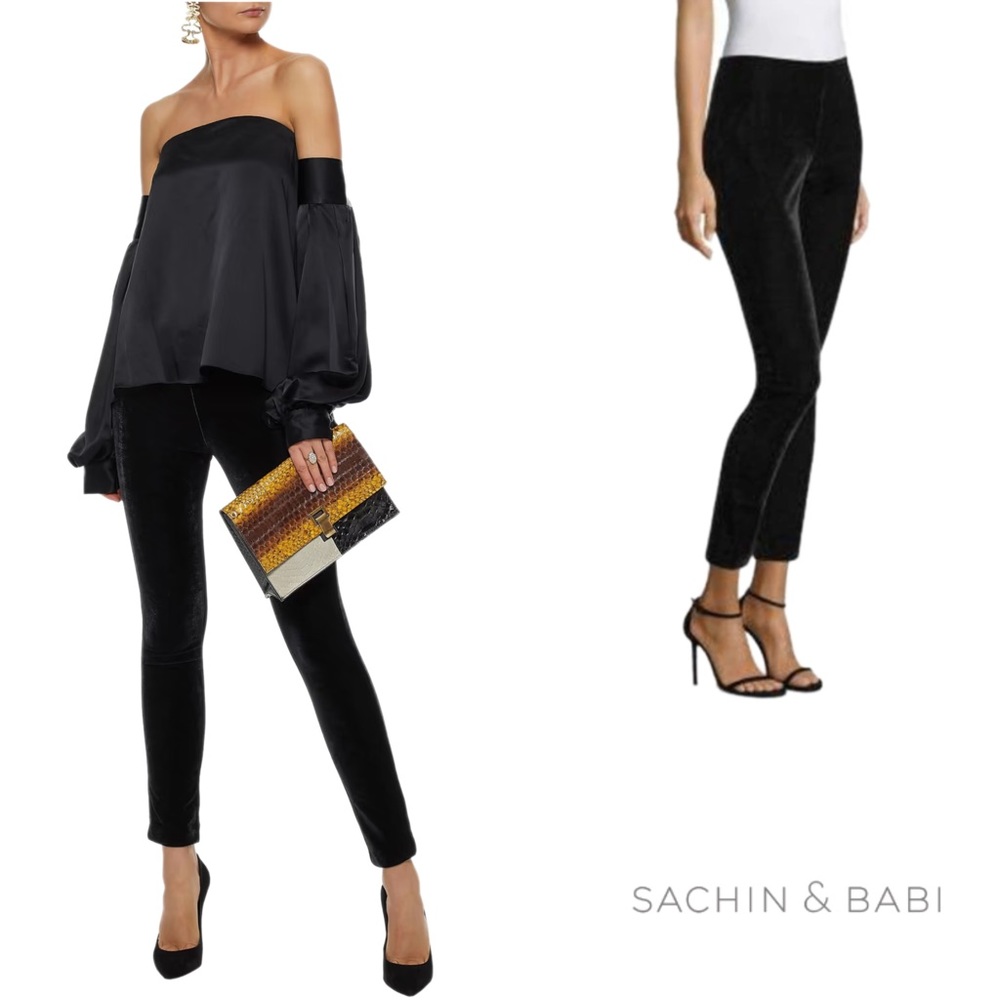 SACHIN & BABI High Waist Velour Velvet Leggings